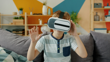 Learner using VR training equipment